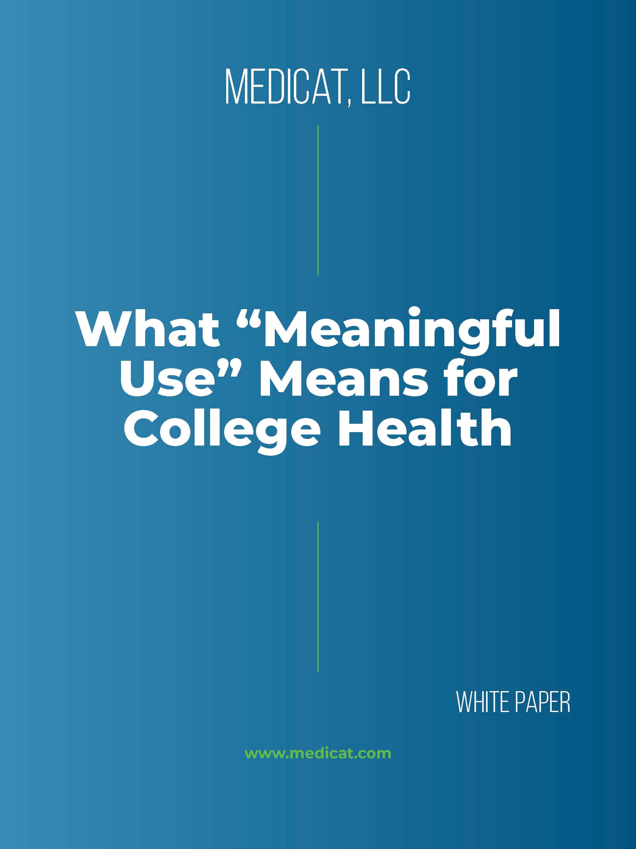 Meaningful Use White Paper Cover